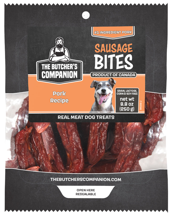 The Butcher's Companion Sausage Bites Pork Recipe 8.8oz Dog Treats
