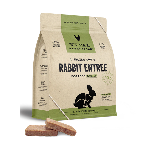 Vital Essentials Raw Frozen Patties Rabbit Dog Food