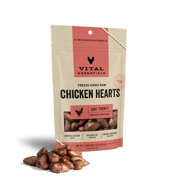 Vital Essentials Freeze-Dried Chicken Heart Dog Treats