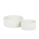 Park Life Designs JARDIN Ribbed Pet Bowl Collection with Modern Matte Exterior