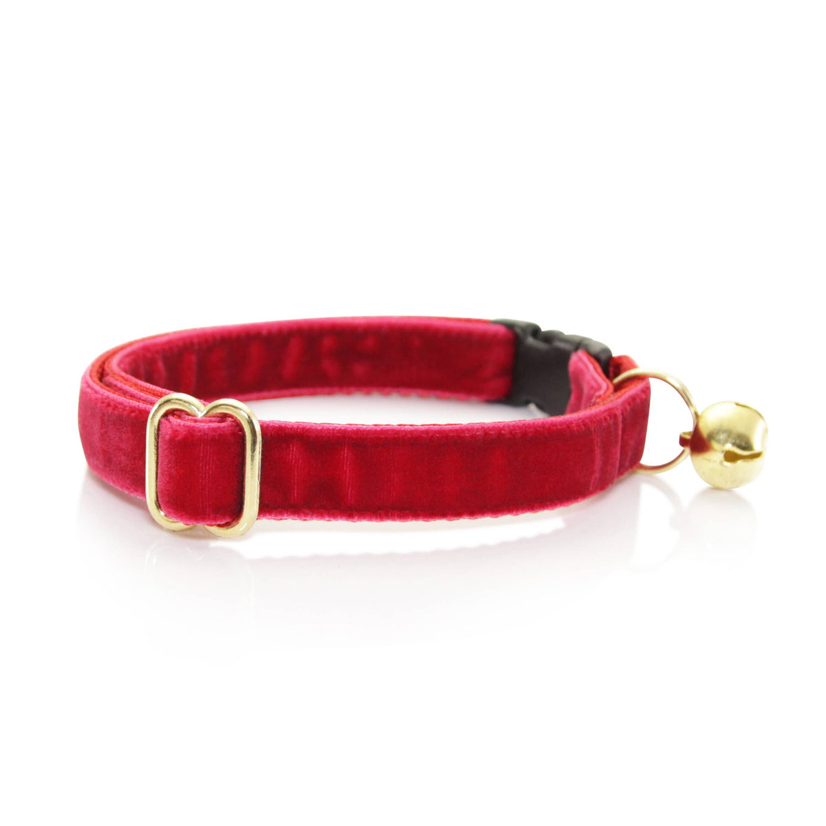 Made By Cleo - "Velvet - Garnet Red" - Luxe Red Velvet Cat Collar