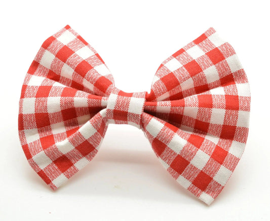 Dog Collar World Red Gingham Bow Tie