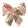 The Foggy Dog - Eggnog Plaid Flannel Holiday Lady Dog Bow