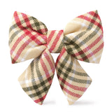 The Foggy Dog - Eggnog Plaid Flannel Holiday Lady Dog Bow