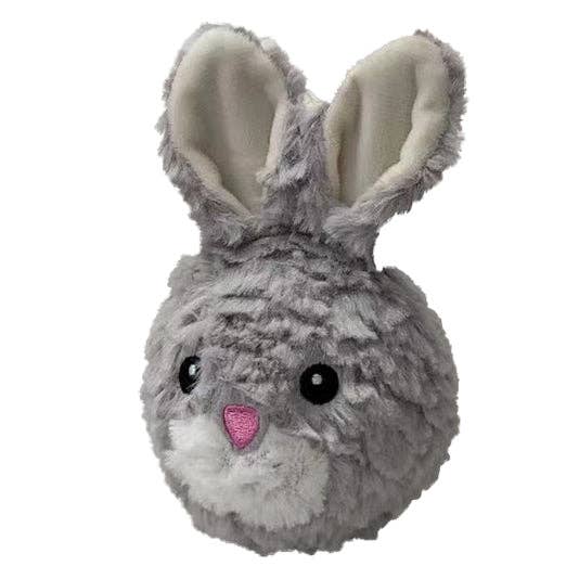 PETLOU EZ Squeaky Rabbit Ball 4" Dog Toy