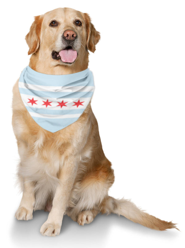 Sophisticated Pup Chicago Flag Dog Bandana