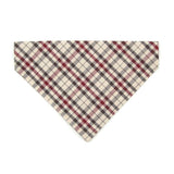 Made By Cleo - "Newberry" - Beige Tan Plaid Bandana for Cat + Small Dogs