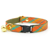 Made By Cleo - "Canyon Sunset" - Southwestern Orange Plaid Cat Collar