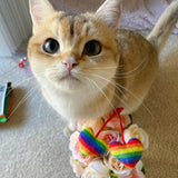 Huxley & Kent Rainbow Heart Strings Cat Toy