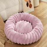 PAWPAW Faux Fur Round Pet Bed
