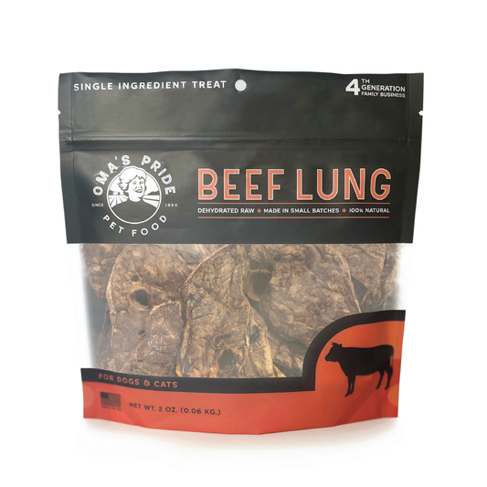 Oma's Pride Dehydrated Raw Beef Lung Treats 2oz