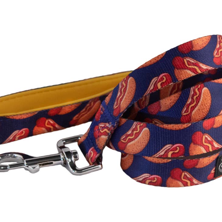 Sophisticated Pup Hot Dogs Dog Leash Comfort Soft Handle