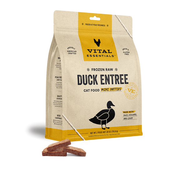 Vital Essentials Cat Raw Frozen Mini Patties Duck Cat Food