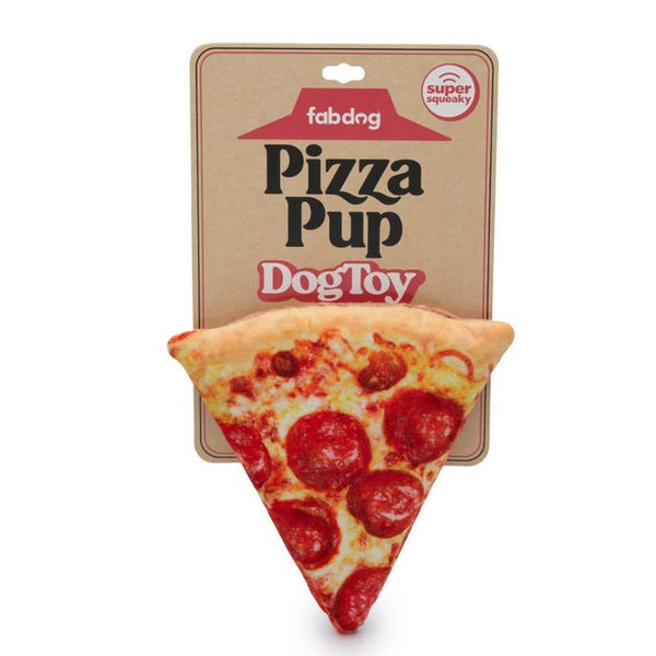 fabdog Pizza Pup Slice Plush Dog Toy