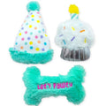 ThoozyPet Birthday 3pk Small Plush Dog Toys 5.5"