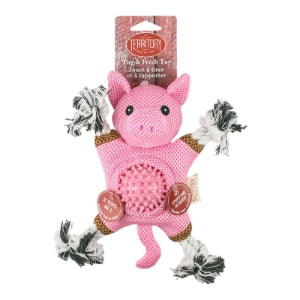 Territory 2-in-1 Farm Pig 10" Tug & Fetch Dog Toy