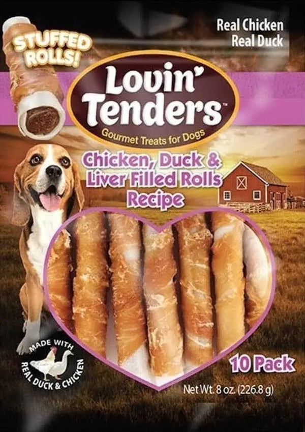 Lovin Tenders Lovin' Tenders Chicken, Duck, Liver, Sweet Potato Rolls 10Pk