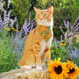 Made By Cleo - "Sunflowers" - Yellow Floral Bandana for Cats + Small Dogs