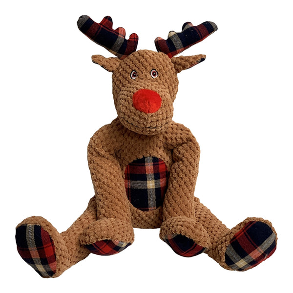 fabdog Christmas Floppy Reindeer Plush Dog Toy