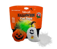 fabcat Halloween Pumpkin & Ghost 2pk Cat Toys