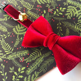 Made By Cleo - "Velvet - Garnet Red" - Luxe Red Velvet Cat Collar