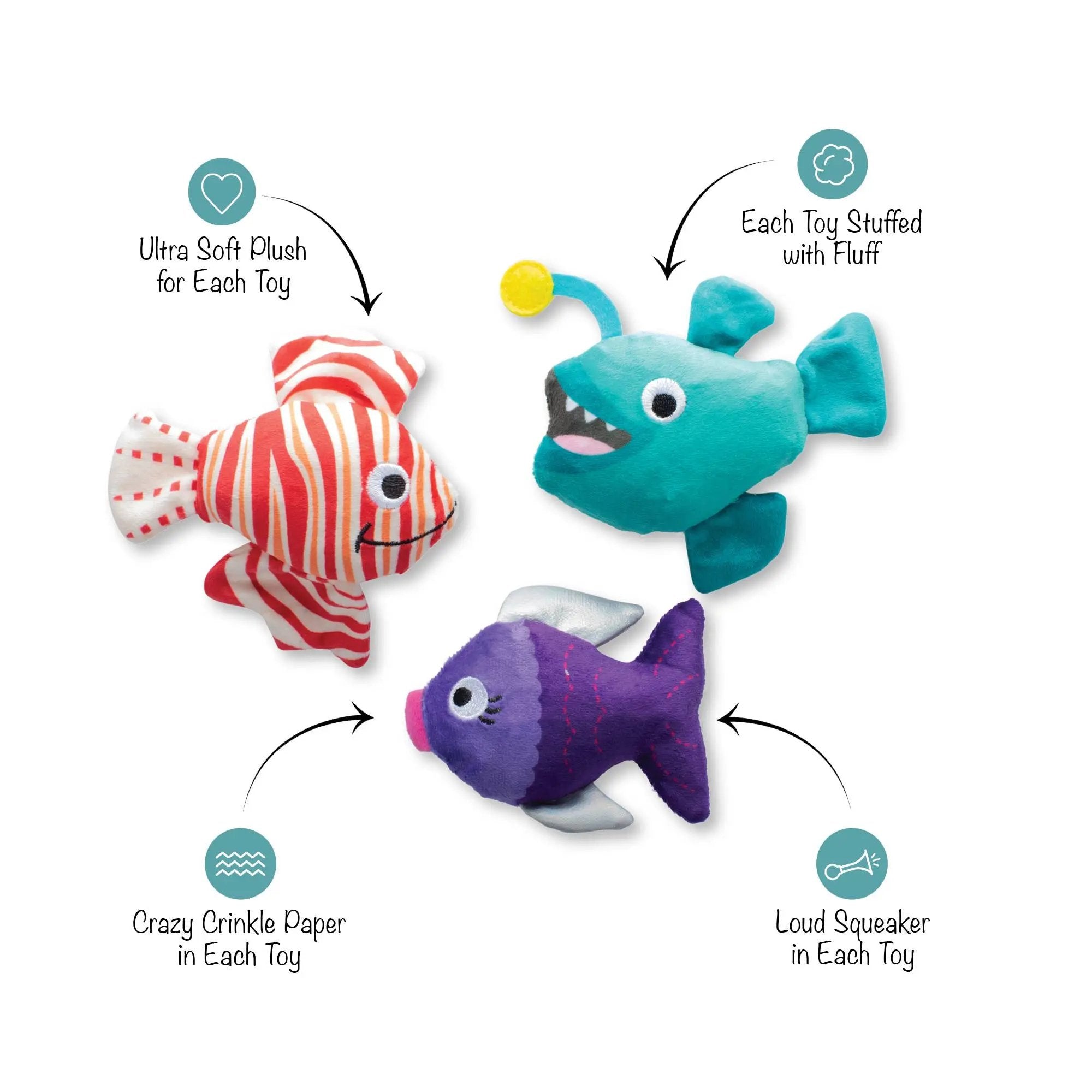 Petshop By Fringe Studio Any Fin is Possible 3 Piece Small Dog Toy Set