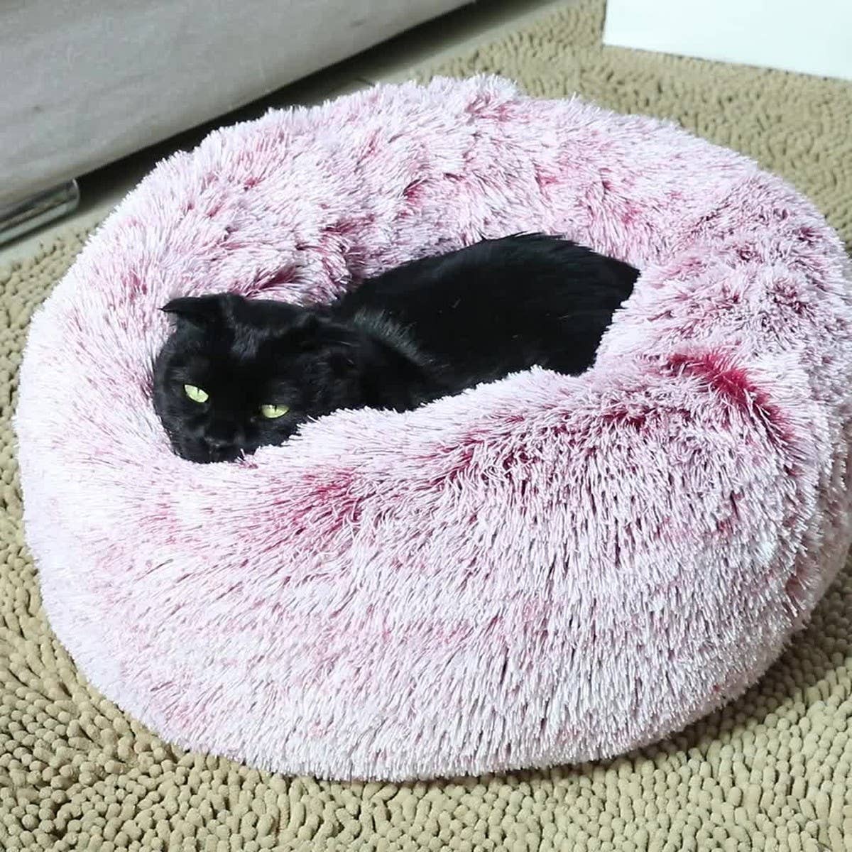 PAWPAW Fluffy Donut Pet Bed