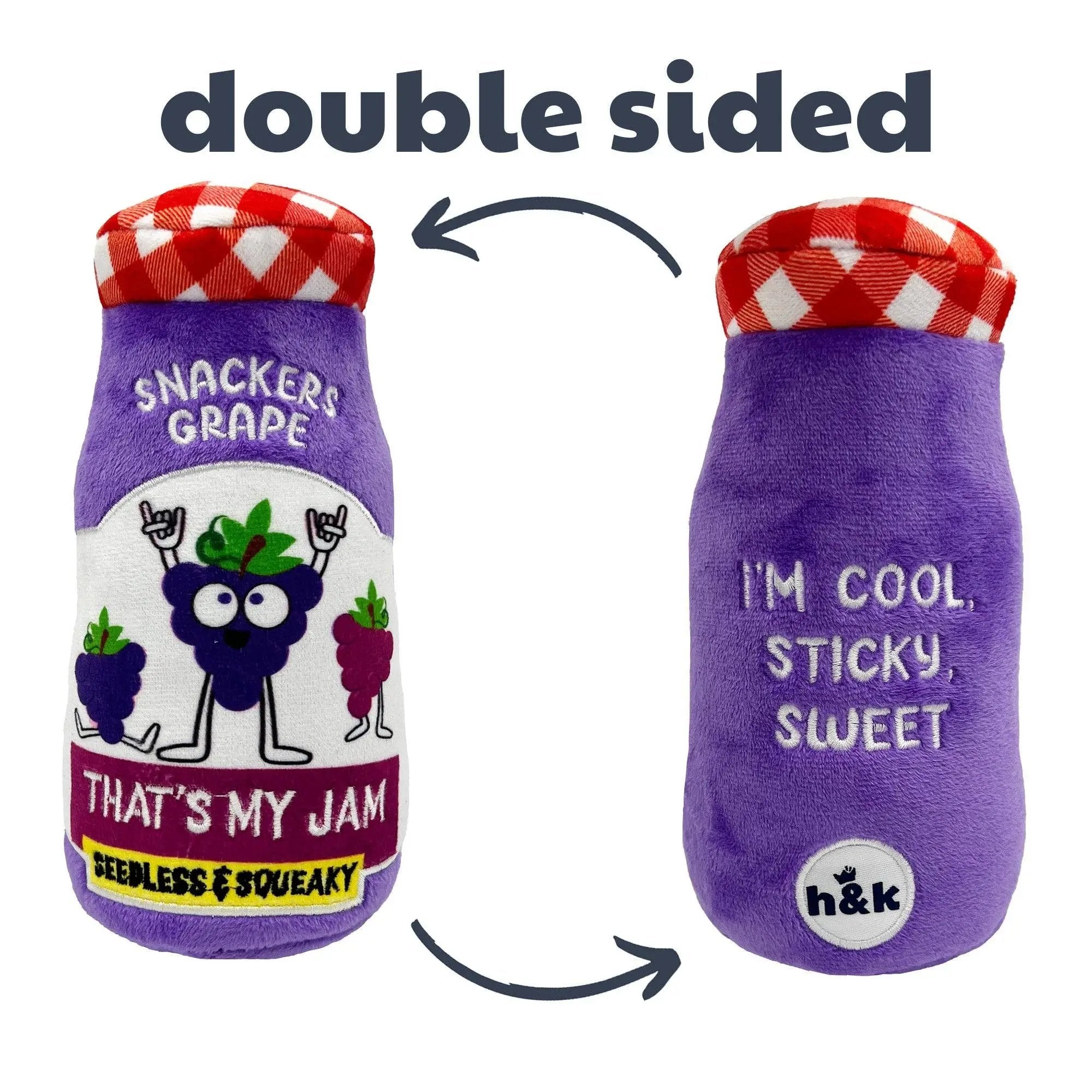 Huxley & Kent Snackers Grape Jam (Double Sided) Plush Dog Toy