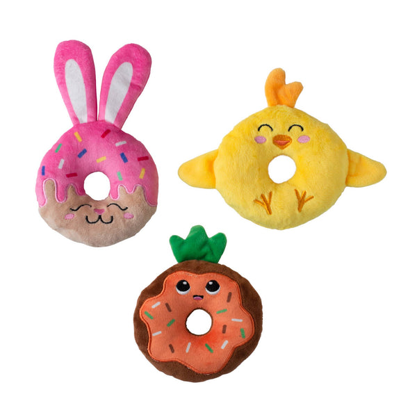 Petshop by Fringe Studio Holey Donuts 3pk Small Dog Toy