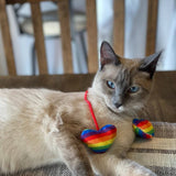 Huxley & Kent Rainbow Heart Strings Cat Toy