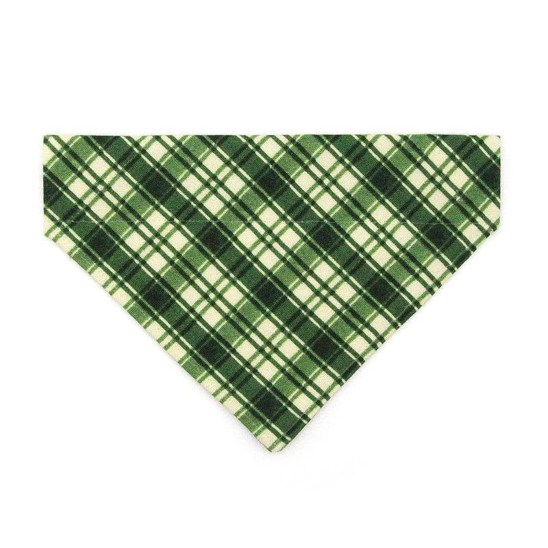 Made By Cleo - "Pinecrest" - Green Plaid Bandana for Cats + Small Dogs