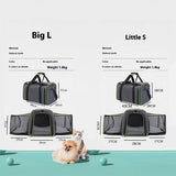 PAWPAW Portable Pet Travel Tote with Expandable Space