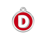 Red Dingo Enamel Pet ID Tag - 1J - Alphabet