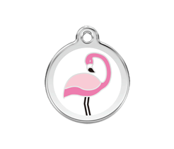 Red Dingo Enamel Pet ID Tag - 1FM - Flamingo