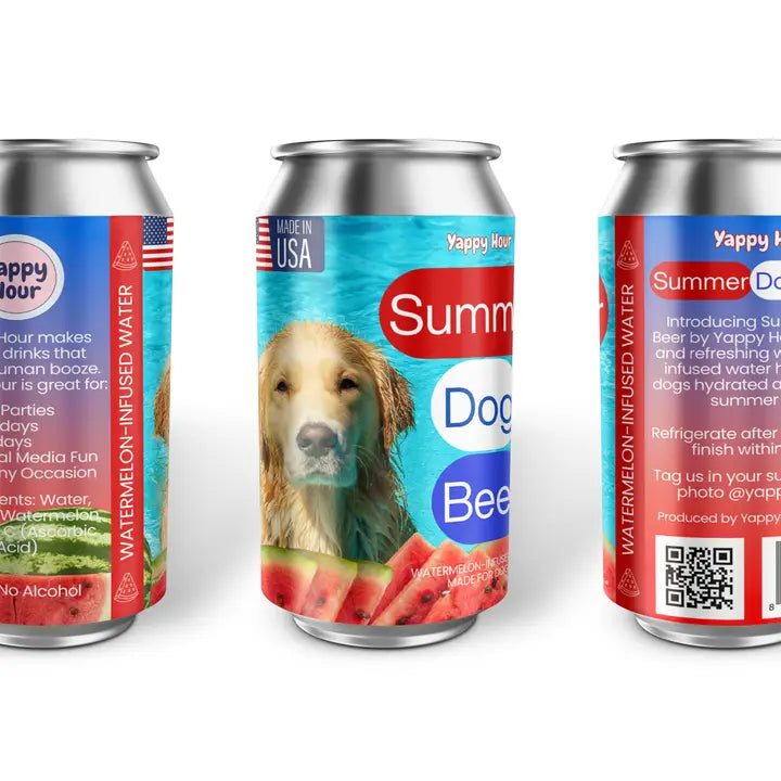 Yappy Hour Summer Dog Beer 12oz Watermelon – Paw Naturals