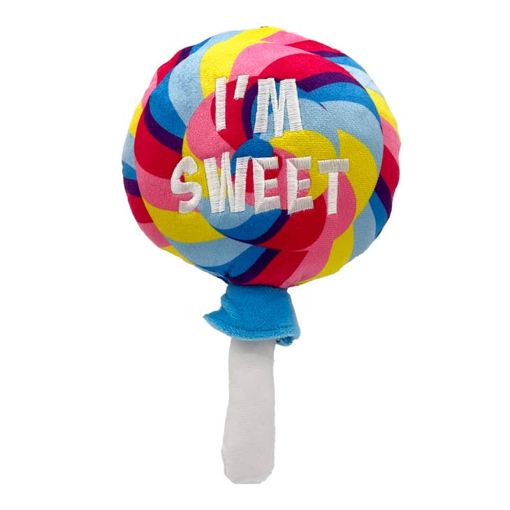 Lulubelles Power Plush I'm Sweet Lollipop Dog Toy