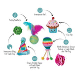 Petshop by Fringe Studio HAPPY PURRTHDAY 6pc Cat Toy