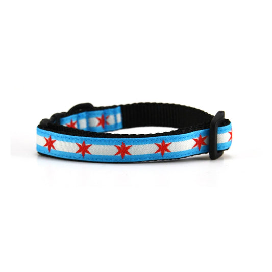 Six Point Pet Chicago Flag Cat Collar