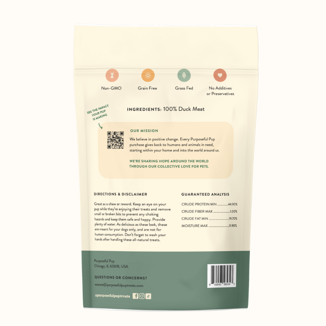 Purposeful Pup Duck Bites 8oz Dog Treat