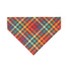 Made By Cleo - "Campfire" - Rainbow Plaid Bandana for Cat + Small Dog