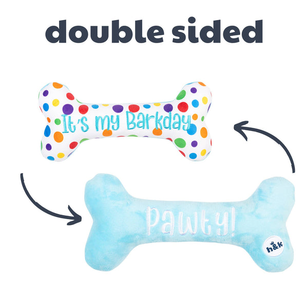 Huxley & Kent It's My Barkday Bone (Double Sided) Dog Toy