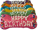 DELCO DOG CO. Happy Birthday Colorful 6" Bone Bakery Dog Treat