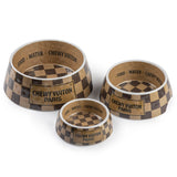 Haute Diggity Dog Checker Chewy Vuiton Bowl & Mat