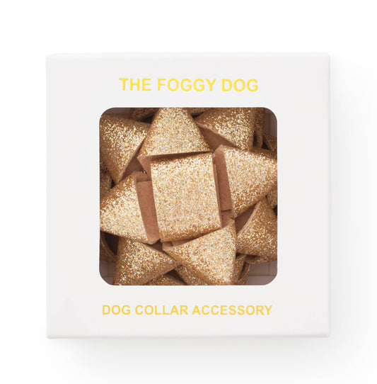 The Foggy Dog - Gold Gift Bow Dog Collar Attachment