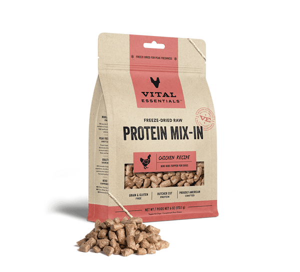 Vital Essentials Freeze-Dried Raw Protein Mix-In Mini Nibs Chicken Topper for Dogs