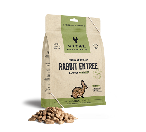 Vital Essentials Cat Freeze-Dried Mini Nibs Rabbit Cat Food