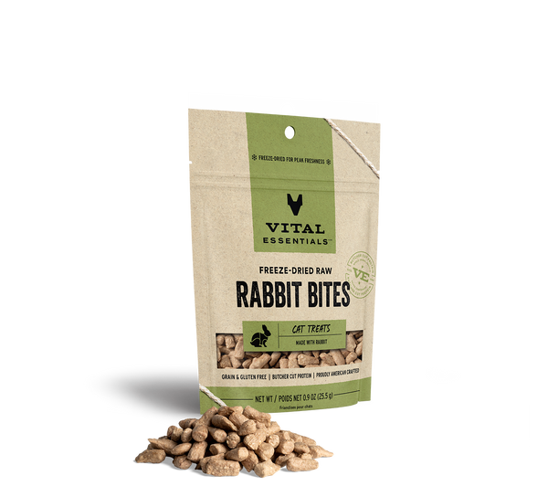 Vital Essentials Cat Freeze-Dried Rabbit Bites Treat .9oz