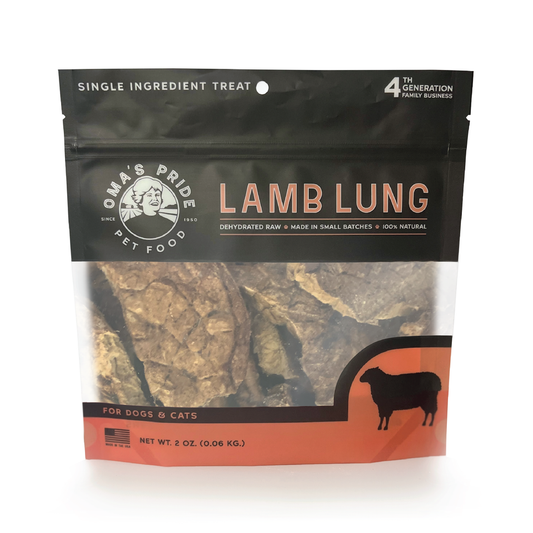 Oma's Pride Dehydrated Raw Lamb Lung Treats 2oz