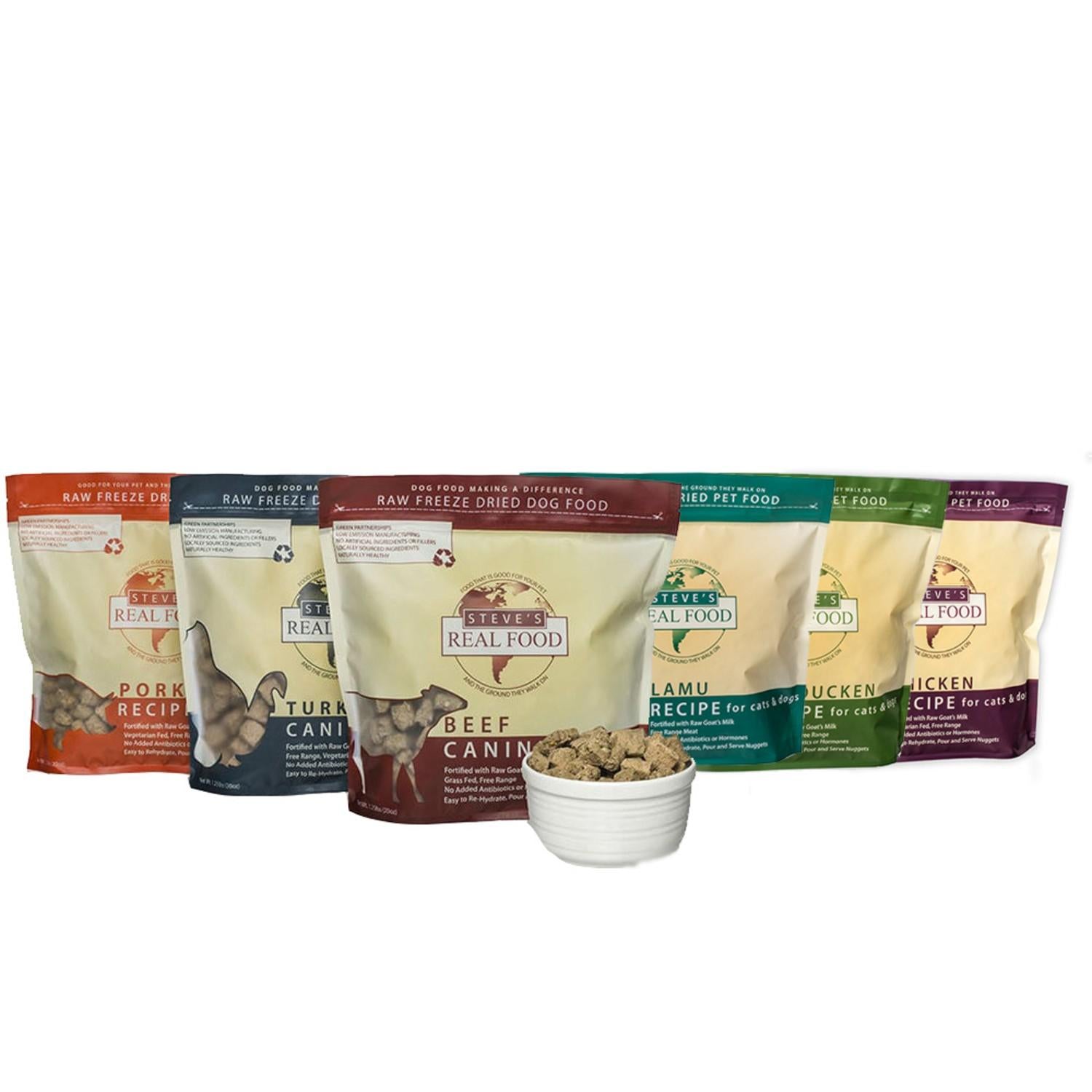 Steve's Real Food Raw Freeze-Dried Nuggets for Dogs & Cats