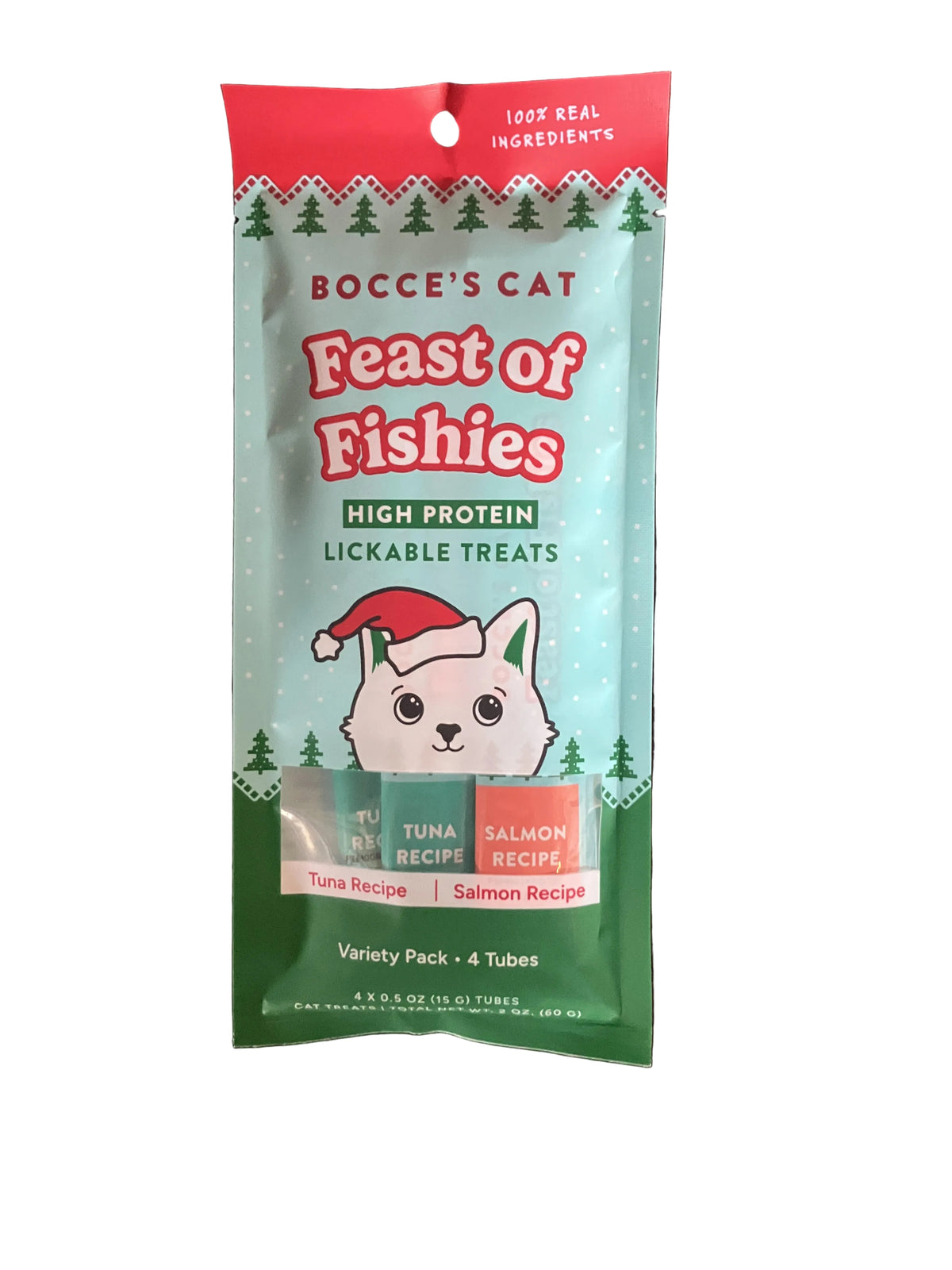 Bocce's Bakery Holiday Feast of Fishies Lickable Cat Treats 4pk